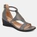 Journee Collection Journee Collection Women's Trayle Sandal Wedge - Grey - 6