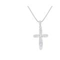Haus of Brilliance 10K White Gold 1/5 Cttw Diamond Cross Pendant Necklace - White - 18