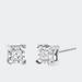 Haus of Brilliance .925 Sterling Silver 1/4 Cttw Miracle Set Princess-Cut Diamond Solitaire Stud Earrings - White - OS