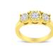 Haus of Brilliance 14k Yellow Gold Plated .925 Sterling Silver 1.00 Cttw Miracle-Set Round Diamond Three Stone Engagement Ring - Gold - 7