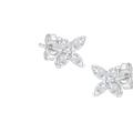 Haus of Brilliance 14K White Gold 3/4 Cttw Marquise Diamond 8 Stone Floral Leaf Stud Earrings - White - OS