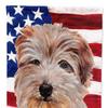 Caroline's Treasures 11" x 15 1/2" Polyester Norfolk Terrier With American Flag USA Garden Flag 2-Sided 2-Ply
