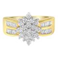 Haus of Brilliance 10K Yellow Gold 1.0 Cttw Marquise Composite Diamond Cluster Cocktail Ring - H-I Color, SI2-I1 Clarity - Size 6 - Gold - 6