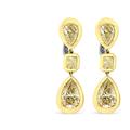 Haus of Brilliance 18K Yellow Gold Earrings 7 4/5 Cttw Bezel Set Natural Yellow Pear and Emerald Cut Diamond Drop and Dangle Leverback Earring - Yellow - OS