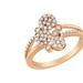 Haus of Brilliance 14K Rose Gold Plated .925 Sterling Silver 1/2 Cttw Diamond Scatter Composite Bypass Ring - Pink - 9