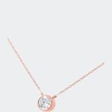Haus of Brilliance AGS Certified 10K Rose Gold 1/5 Cttw Bezel Set Round Diamond Solitaire 16-18" Adjustable Pendant Necklace - Pink - 18