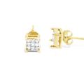 Haus of Brilliance 10K Yellow Gold Princess-cut Composite 18-stone Diamond Earrings - Yellow - OS