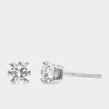 Haus of Brilliance .925 Sterling Silver 3/4 cttw Treated Black Diamond Modern 4-Prong Solitaire Milgrain Stud Earrings - White - OS