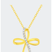 Haus of Brilliance .925 Sterling Silver Diamond Accent Cross Ribbon 18" Pendant Necklace - Gold - 18