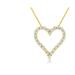 Haus of Brilliance 14K Yellow Gold Plated .925 Sterling Silver 2.00 Cttw Shared Prong-Set Round Brilliant-Cut Diamond Open Heart 18" Pendant Necklace - Yellow - 18