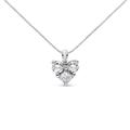 Haus of Brilliance 10K White Gold 1/4 Cttw Diamond 3 Stone Heart Shaped Pendant 18" Necklace - J-K Color, I1-I2 Clarity - White