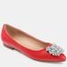 Journee Collection Women's Wide Width Renzo Flat - Red - 6