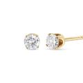 Haus of Brilliance 14K Yellow Gold 1/3 Cttw Round Brilliant-Cut Diamond Classic 4-Prong Stud Earrings - Yellow - OS