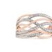 Haus of Brilliance 14K Rose Gold Plated .925 Sterling Silver Diamond Accent Crossover Ring - Pink - 6