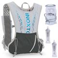 Fresh Fab Finds Sport Hydration Vest Running Backpack With 15oz 50oz Water Bladder Adjustable Strap Storage Bag For Trail Running Marathon Race Hiking - Gray