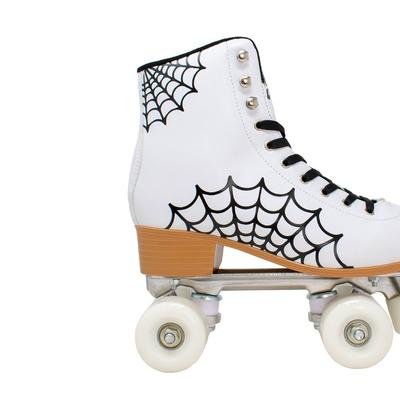 Cosmic Skates Spider Web Print Roller Skates - White - 7