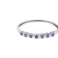 Haus of Brilliance 14K White Gold 5 MM Oval Blue Tanzanite and 1/4 Cttw Diamond Bangle - White - 7