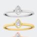Haus of Brilliance .925 Sterling Silver Diamond Oval Shaped Stackable Promise Ring Set - White - 8