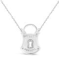 Haus of Brilliance .925 Sterling Silver 1/10 Cttw Diamond Lock Pendant 18" Necklace - H-I Color, I1-I2 Clarity - White