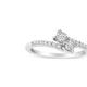 Haus of Brilliance 10K White Gold 1/4 Cttw Miracle Set Round Cut Diamond Two-Stone Ring - White - 7