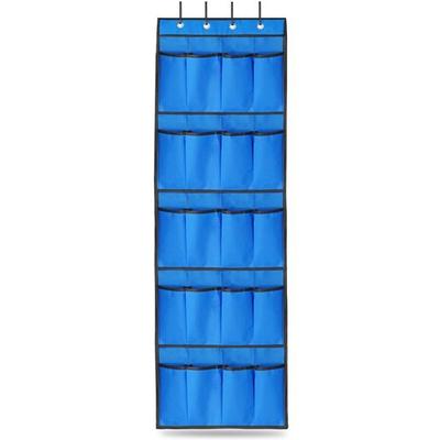 Fresh Fab Finds Over The Door Shoes Rack 20-Pocket Organizer 5-Layer Hanging Storage Shelf For Kids Shoes Closet Cabinet Slippers Small Toys - Blue