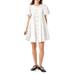 Embroidered Cotton Eyelet Button-up Babydoll Dress