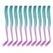 10pcs Highlights Hairpiece Long Straight Gradient Exquisite Stylish Hairpiece Clip for Cosplay Events Halloween Parties Green Purple