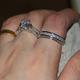 Ashosteey 2-In-1 Womens Vintage Diamond Silver Engagement Wedding Band Ring Set Diamond Vintage Engagement Wedding Ring Set Womens Vintage Diamond