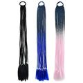 3pcs Kids Girls Hair Extension Colorful Braided Wigs Ponytail Headbands Rubber Bands Hair Bands Headwear Hair Accessories Style:Style 1;