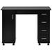 Goujxcy Manicure Nail Desk for Technician Wooden Salon Spa Nail Table Station w/Cabinet Drawers Controllable Wheels (Black)