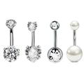 4PC Claw Belly Button Piercing Set Surgical Steel Crystal Belly Piercing Bulk Women Bee Navel Bar Pack Cz Belly Ring Lot Ombligo