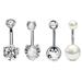 4PC Claw Belly Button Piercing Set Surgical Steel Crystal Belly Piercing Bulk Women Bee Navel Bar Pack Cz Belly Ring Lot Ombligo