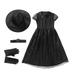 Rovga Toddler Kids Girls Witch Style Comtome Party Dress Hat Belt Outfit Set 4-5 Years