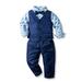 Asashitenel Baby Boys 3Pcs Gentleman Outfits Long Sleeve Sailboat Print Bowtie Shirt + Pants + Vest Set Toddler Forrmal Clothes