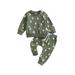 AMILIEe Adorable Ghost Print Sweatshirt and Pants Set for Baby Boys Halloween Outfits