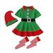 Family Matching Button Down Pajamas Pjs Outfits Kids Child Holiday Dress Up Santa Dress And Hat Socks Set For Girls Suits Party Green Xmas Winter Novetly Holiday Clothes