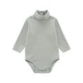 Elainilye Fashion Baby Bodysuit Infant Unisex Cute Romper Long Sleeve Button Sweatshirt Jumpsuits For Girls Boys Green