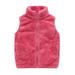 ChoiceGaecuw Fleece Vest for Kids Toddler Coat Girl Toddler Baby Solid Color Plush Cute Winter Thick Casual Keep Warm Singlet Coat Fleece Fuzzy Outerwear Fall Winter Clothes
