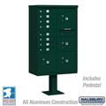 Salsbury Industries 30.5 x 62 x 18 in. Cluster Box Unit - 8 A Size Doors - Type VI - USPS Access Green