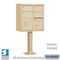 Salsbury Industries 30.5 x 62 x 18 in. Cluster Box Unit - 4 C Size Doors - Type V - USPS Access Sandstone