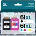 61XL Black/Tri-Color Ink Cartridge Combo Pack High Yield Replacement for HP Ink 61 61XL Ink Works with HP Envy 4500