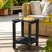 LovoIn | Patio Garden Side Table With 2 Layer Storage Outdoor End Tables for Your Adirondack Chair - Black
