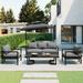 Patio Furniture Set ONE PIX Modern Outdoor Patio Furniture with Coffee Table 4 Pieces Outdoor Conversation Set for Balcony Porch and Lawn Light Gray