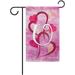 YCHII Red Pink Love Heart Valentines Day Decorative Garden Flag Initial Letter Monogram W Decor Banner for Outside Double Sided