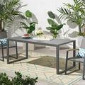 Afuera Living Contemporary Outdoor Dining Table in Gray Finish