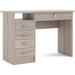 Engineered Wood 4 Drawer Desk And 1 Locking Drawer In Truffle