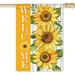 Bee Happy Garden Flag Vertical Double Sided Blooming Flowers Three HGUANs Garden flag Spring Summer Rustic Farmhouse Yard Outdoor Decoration