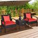 LLBIULife 3 Piece Outdoor Chairs Set of 2 Wicker Patio Porch Chairs with Coffee Table Patio Bistro Sets with Washable & Thick Cushion LBS Weight Capacity Great for Outside Porch