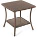 LLBIULife W Unlimited Leisure Collection Outdoor Garden Patio End Table Dark Brown