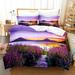 Purple Flower Duvet Cover Set Double Bed 200x200 Thin Floral Bedding Set 3PCS 2PCS with Pillowcase Single Quilt Cover 220x240